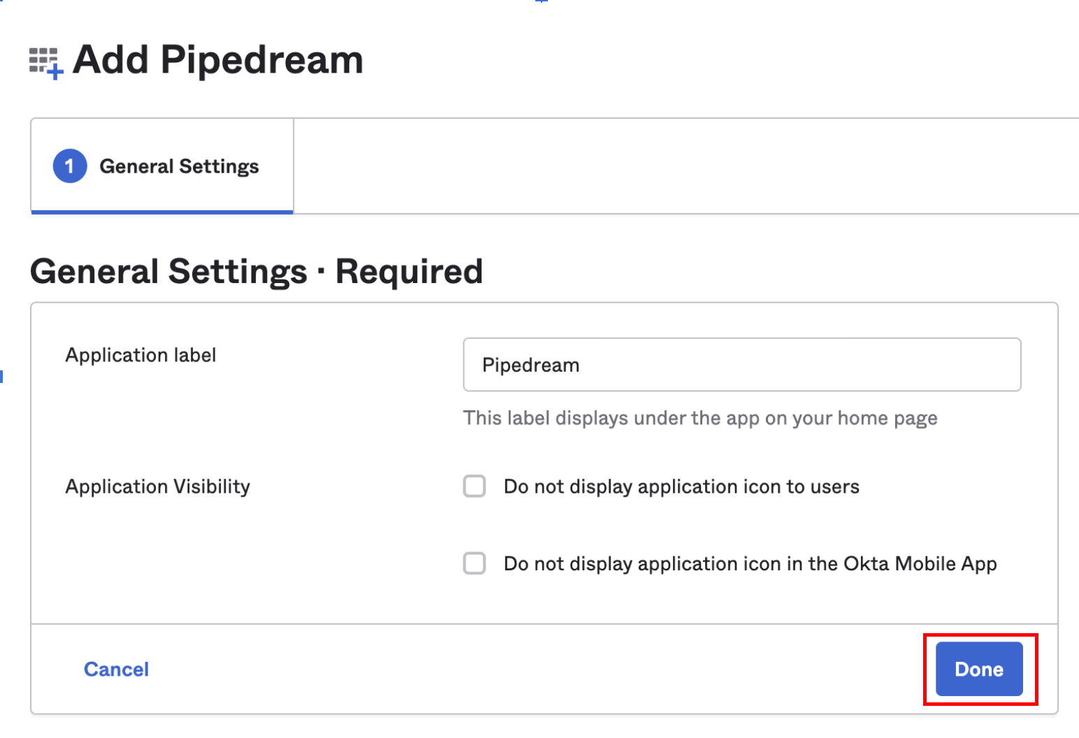 Okta - General Settings